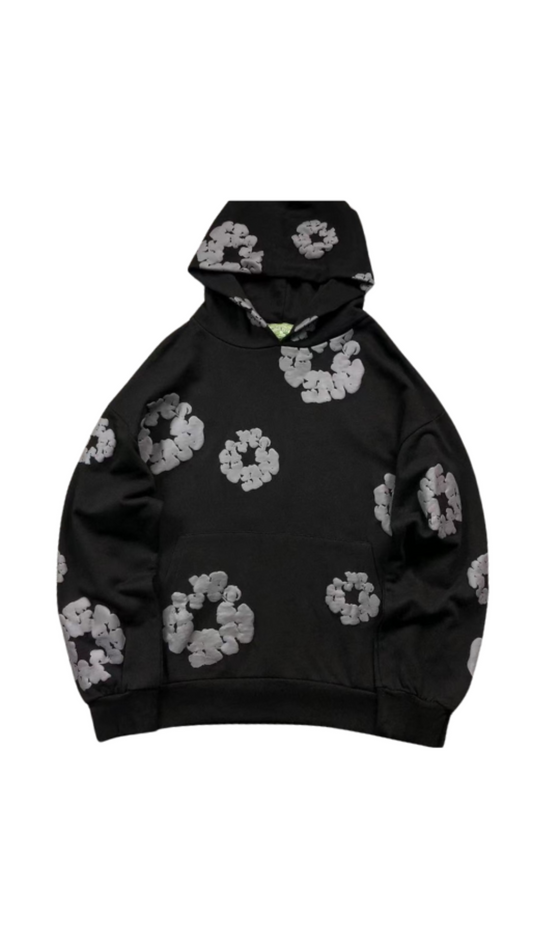 Denim Tears JET Black Wreath Hoodie™